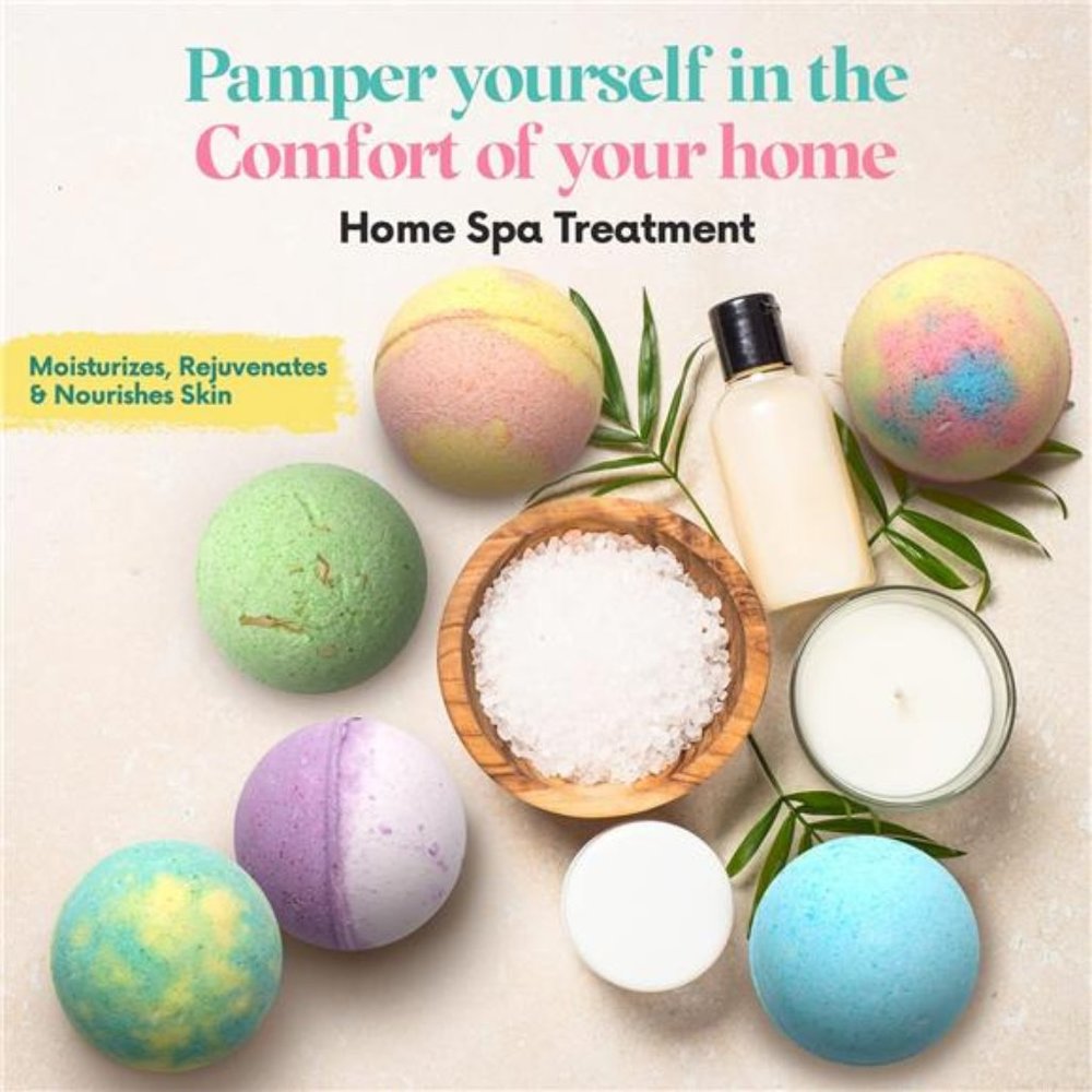 12 Aromatherapy BathBombs Crafted from Pure Essential Oils - Gift Set For Women
